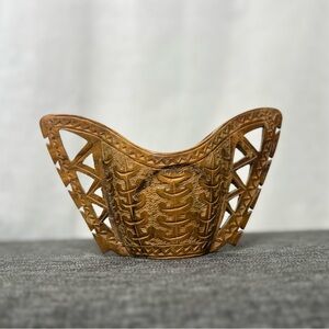 Vintage Yugoslavian Hand-Carved Wooden Wedding Cup Folk Art